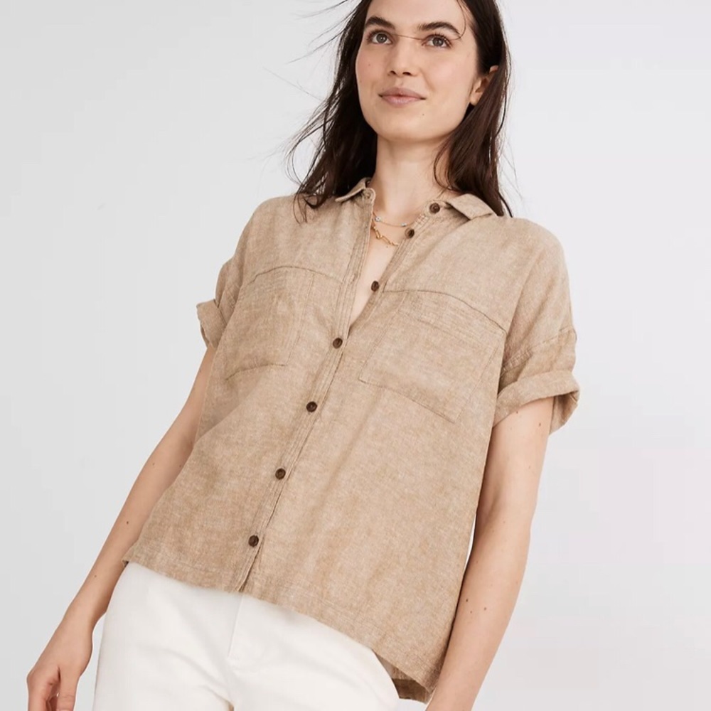 NWT Madewell Linen button up